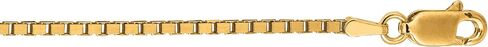 14 Karat Yellow Gold Box Chain Necklace 1.6 mm (18"-30") (18) in Saudi Arabia