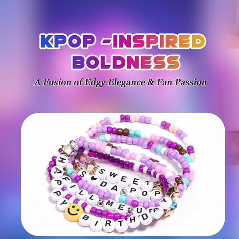 AICase for Korea-Pop Merch Soda Pop Gifts Toys Doll Bracelets Birthday Decorations 6 Pcs Stackable Stretch Friendship Beaded Smiling Friends Bracelets Costume Merchandise Jewelry Gifts for Fans in Kuwait