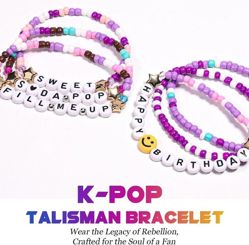 AICase for Korea-Pop Merch Soda Pop Gifts Toys Doll Bracelets Birthday Decorations 6 Pcs Stackable Stretch Friendship Beaded Smiling Friends Bracelets Costume Merchandise Jewelry Gifts for Fans in Kuwait