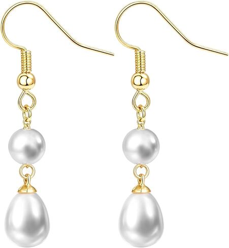 Gold Dangle Earrings for Women, 14K Gold Plated Wedding Bridal Prom Drop Earrings, Hypoallergenic Small Diamond Crystal Huggie Hoop, Dainty Simple Elegant Cute Jewelry Gift Trendy in Saudi Arabia