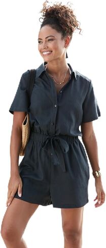 LASCANA Women's Button Down Romper in Kuwait