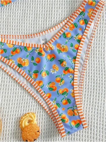 SHENHE Women's 2 Piece Swimsuits Floral Scoop Neck High Cut Spaghetti Strap Bikini Set in Kuwait