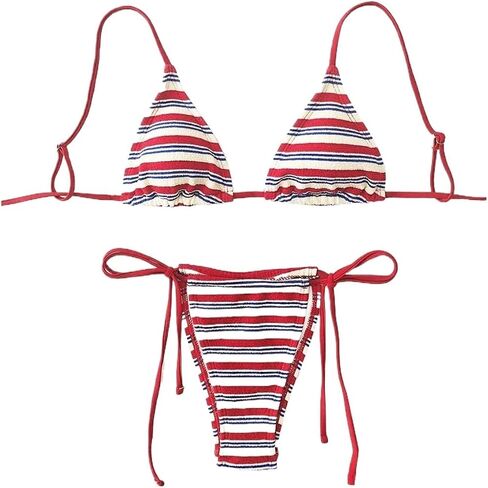 Women's Sexy Push Up Two Piece Swimsuit Micro Beachwear Striped Bikini Set Swimwear Fashion in Saudi Arabia