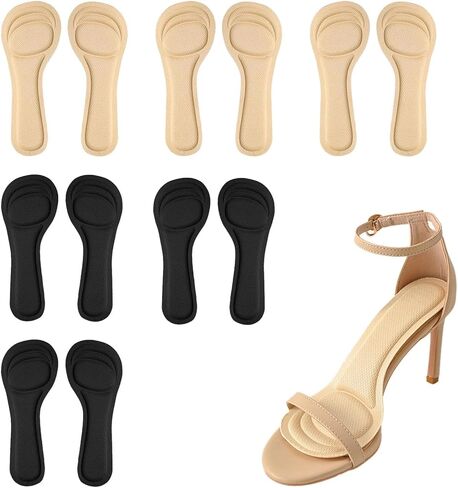 6 Pairs High Heel Inserts Women, 3/4 inch Length High Heel Cushion Insoles for High Heels, Sandals & Flats, Shock & Sweat Absorbent, Prevent Feet from Sliding Forward in Saudi Arabia