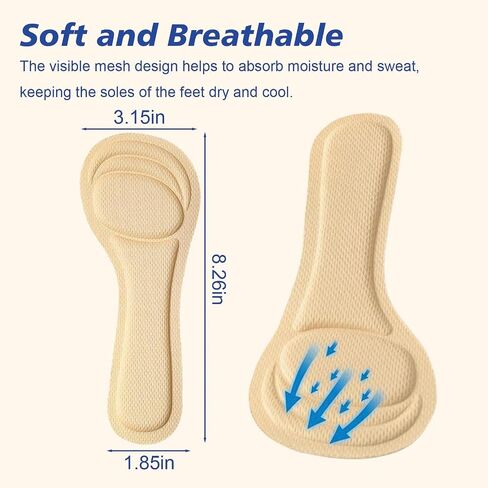 6 Pairs High Heel Inserts Women, 3/4 inch Length High Heel Cushion Insoles for High Heels, Sandals & Flats, Shock & Sweat Absorbent, Prevent Feet from Sliding Forward in Saudi Arabia