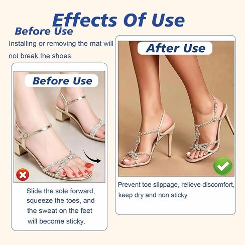 6 Pairs High Heel Inserts Women, 3/4 inch Length High Heel Cushion Insoles for High Heels, Sandals & Flats, Shock & Sweat Absorbent, Prevent Feet from Sliding Forward in Saudi Arabia