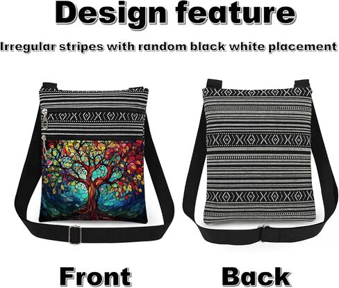 Stained-Glass Tree of Life Mom Crossbody Bag Women Adjustable Shoulder Strap Messenger Bag Special Birthday Gift for Mother's Day Daily Use Travel Purse in Kuwait