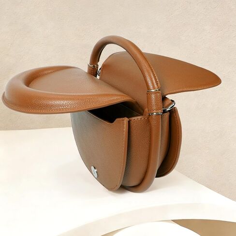 Handmade Vegan Leather Crossbody Bag for Women, Half-Moon Shoulder Bag & Top-Handle Handbag in Saudi Arabia
