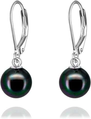 S925 Sterling Silver Pearl Leverback Earrings Dangle Drop Earring for Sensitive Ears Hypoallergenic Jewelry in Saudi Arabia