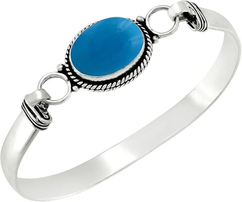 Natural & Synthetic Gemstone Statement Cuff Bangle Bracelets for Women – Handmade 925 Silver Plated Birthstone Jewelry – Ideal Gift for Birthdays, Anniversaries & Special Occasions in Saudi Arabia