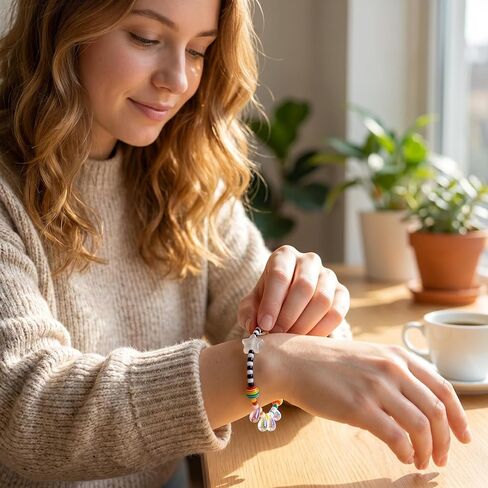 Fidget Bracelet Colorful Beaded Bracelets Anxiety Protection Healing Stretch Alleviate Anxiety Stress Protection Healing Jewelry Gifts for Women Men in Saudi Arabia