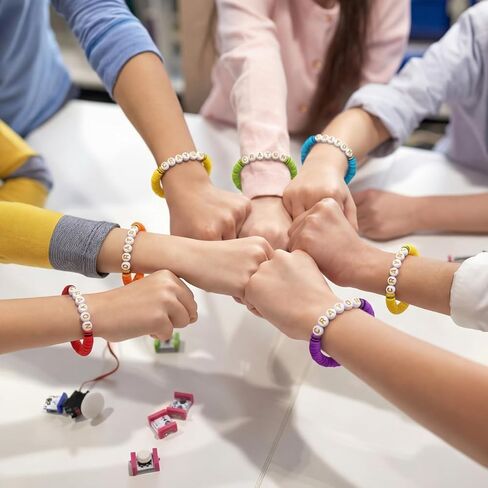 Huquary 24 Pcs Teacher Appreciation Gift Crayon Bracelet Bulk Teach Polymer Clay Bead Bracelets Bulk Teacher Jewelry Gifts for School Graduation Party Favors First Day of School in Kuwait