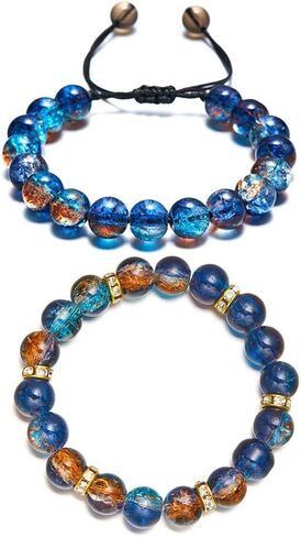 Beaded Stretch Bracelets for Women Men Healing Crystal Bracelet Bead Adjustable Unisex Gemstones Bracelets 10MM Weave Jewelry in Kuwait