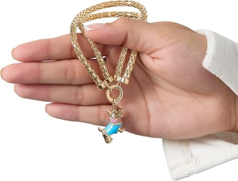 Juicy Couture Stretch Double Mesh Bracelet for Women with Enamel Scottie Dog Charm, Gold-Tone Stretch Bracelet with Crystals in Kuwait