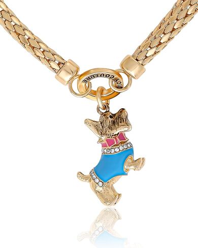 Juicy Couture Stretch Double Mesh Bracelet for Women with Enamel Scottie Dog Charm, Gold-Tone Stretch Bracelet with Crystals in Kuwait