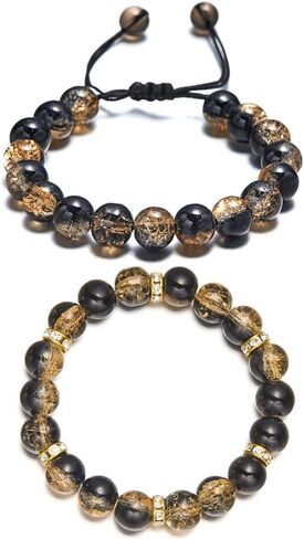 Beaded Stretch Bracelets for Women Men Healing Crystal Bracelet Bead Adjustable Unisex Gemstones Bracelets 10MM Weave Jewelry in Kuwait