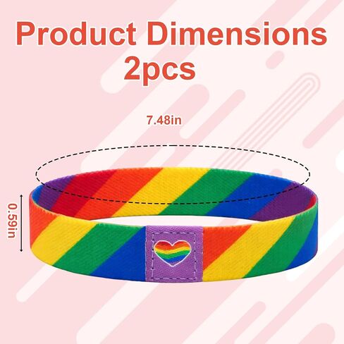 Pride Bracelet, 2PCS Pride Bracelets, Rainbow Bracelet for Pride Events Accessories, Pride Jewelry for Daily Wear in Saudi Arabia