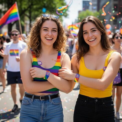 Pride Bracelet, 2PCS Pride Bracelets, Rainbow Bracelet for Pride Events Accessories, Pride Jewelry for Daily Wear in Saudi Arabia