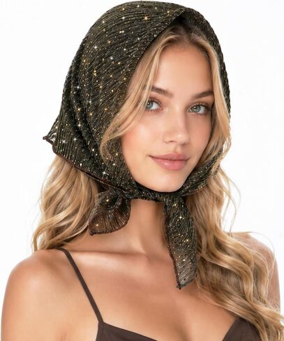 Head Scarf for Women - Sequin Headband, Sheer Lightweight Breathable Neck Scarf Bandana in Saudi Arabia