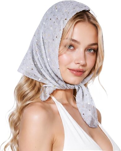 Head Scarf for Women - Sequin Headband, Sheer Lightweight Breathable Neck Scarf Bandana in Saudi Arabia