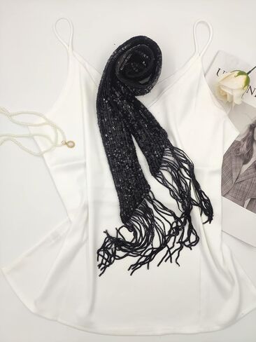 Small scarf with fashionable sequins for decoration in Saudi Arabia