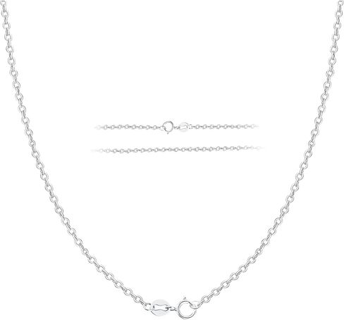 925 Sterling Silver Necklace for Women, Silver Chain Necklace, Thin & Durable, Upgraded Spring-Ring Clasp – Elegant Silver Jewelry in Saudi Arabia