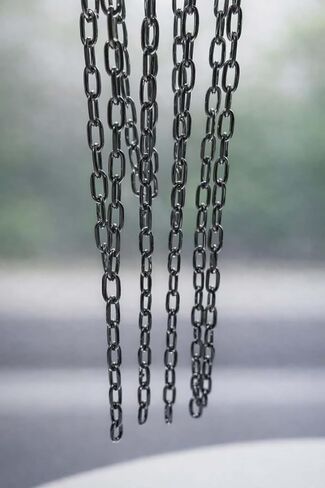 Black Pewter Paperclip Chain Necklace Gunmetal Plating Stainless Steel Gift For Her in Kuwait