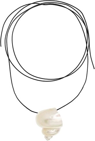 Natural Shell PU Leather Cord Necklace Adjustable 120cm Neckchain Coastal Inspired Clavicle Chain Jewelry in Saudi Arabia