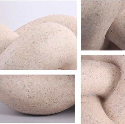 Handmade Sandstone Geometric Knot Sculpture Decor | Modern Decorative Chain Link Statue Ornament for Home & Office, Small Tabletop Accent for Coffee Table & Shelf Decor in Saudi Arabia