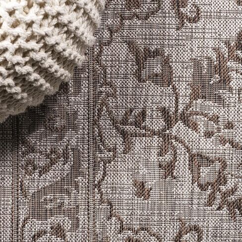 JONATHAN Y Ornate Medallion Indoor Outdoor Runner Rug 2X8 Brown/Beige, Jerash for Backyard, Patio, Porch, Easy-Cleaning, High Traffic, Pet-Friendly, Non-Shedding (SMB115A-28) in Kuwait