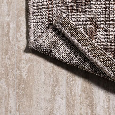 JONATHAN Y Ornate Medallion Indoor Outdoor Runner Rug 2X8 Brown/Beige, Jerash for Backyard, Patio, Porch, Easy-Cleaning, High Traffic, Pet-Friendly, Non-Shedding (SMB115A-28) in Kuwait