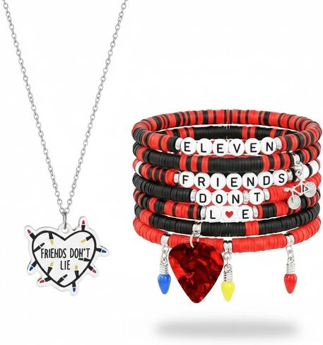 for Strange Merch Things Bracelet,Necklace Friends Don't Lie | Strange Merchandie Bracelets Necklace Set Fans Friendship Gift Merch Jewelry for Friend Women Girls in Saudi Arabia