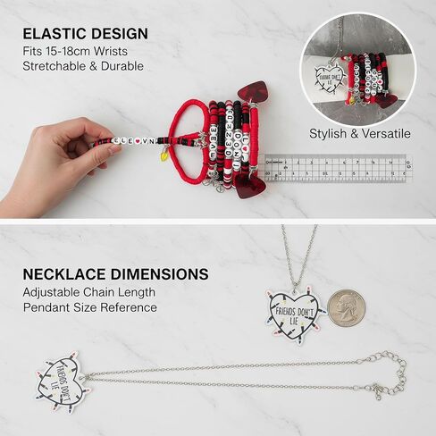 for Strange Merch Things Bracelet,Necklace Friends Don't Lie | Strange Merchandie Bracelets Necklace Set Fans Friendship Gift Merch Jewelry for Friend Women Girls in Saudi Arabia