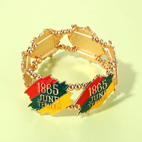 African Bracelet for Black Women 1865 Juneteenth Bracelets Africa Flag Beaded Stretch Bracelet Bangles Black History Juneteenth African Jewelry Accessories Outfits Gifts in Saudi Arabia