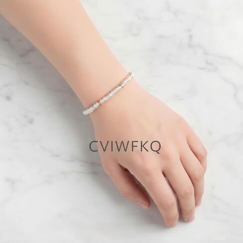 Two Tone Bracelets for Women, Gold and Silver Beaded Bracelets, Chunky Chain Bracelets Mixed Bracelet Stack, 2 Tone Bracelet for Women in Kuwait