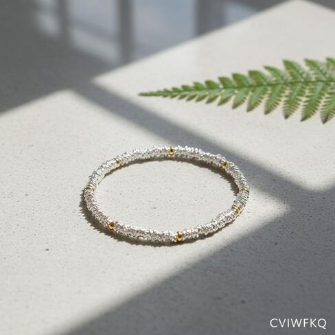 Two Tone Bracelets for Women, Gold and Silver Beaded Bracelets, Chunky Chain Bracelets Mixed Bracelet Stack, 2 Tone Bracelet for Women in Saudi Arabia