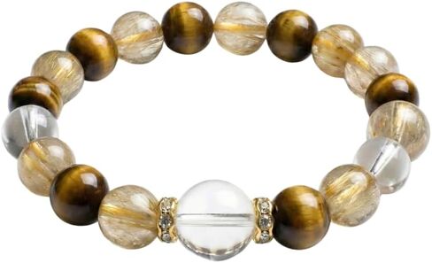ZestBeads سوار من الأحجار الكريمة الطبيعية 10 مم للنساء، مجوهرات طاقة مطرزة بالكريستال الفاخر للذهن والتأمل، تغليف فلين مستدام جاهز للهدايا in Kuwait