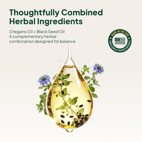 Oil of Oregano with Black Seed Oil Softgels, 5-in-1 Immune Support Formula with Ultra-High Potency Oregano Leaf Extract, 165mg Carvacrol & Thymoquinone, Non-GMO, 180 Wild Oregano Oil Capsules in Saudi Arabia
