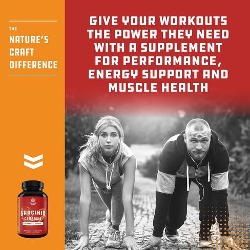 Strong Garcinia Cambogia Extract Capsules with 60% HCA - Non-Stimulant Garcinia Cambogia Weight Support Supplement with Hydroxycitric Acid & Chromium for Balance, Energy & Metabolism Support - 60 Ct in Saudi Arabia