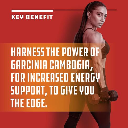 Strong Garcinia Cambogia Extract Capsules with 60% HCA - Non-Stimulant Garcinia Cambogia Weight Support Supplement with Hydroxycitric Acid & Chromium for Balance, Energy & Metabolism Support - 60 Ct in Saudi Arabia