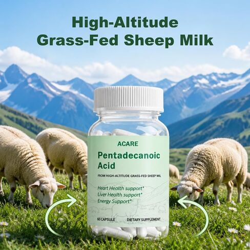 Pentadecanoic Acid, C15:0 Pentadecanoic Acid Formula Supplement, Sourced from High-Altitude Sheep Milk, 60 Capsules in Saudi Arabia