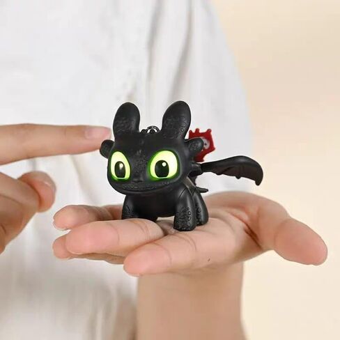 Light-Up Dragon Eye Keychain White LED Glow Eyes Cute Cartoon PVC Keyring for Kids Bags Backpacks Gift in Kuwait