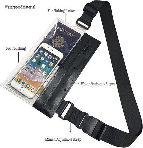 DRLOKPAK Sling Bag Passport Wallet Travel Pouch for Phone Wallet Water Resistant Crossbody Purse for Traveling Sports Event (Clear) in Saudi Arabia