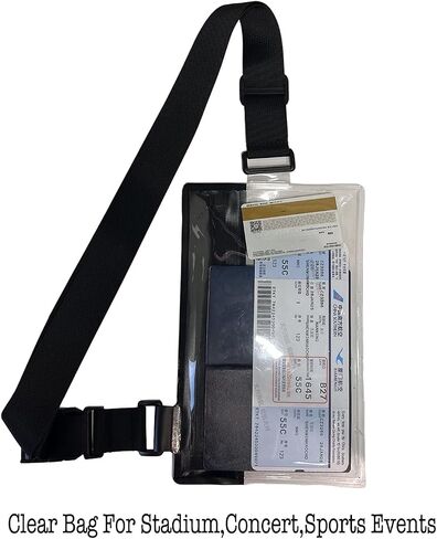 DRLOKPAK Sling Bag Passport Wallet Travel Pouch for Phone Wallet Water Resistant Crossbody Purse for Traveling Sports Event (Clear) in Saudi Arabia