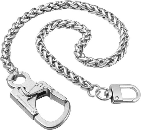 Ahiller Pants Chain for Men,Heavy Pocket Keychain with Double Locking Clip Anti-Theft Wallet Chains,Hip Hop Punk Long Key Chain(BK-Gunmetal-1P) in Kuwait