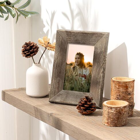 Rustic Reclaimed Wood Frame 11x14, Tempered Glass, Farmhouse Style Photo Frame 11''x14'' Distressed & Vintage Wall Decor Gallery Frame Set Mounting or Table Display in Saudi Arabia