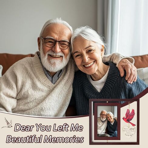 Sympathy Gifts for Loss of Loved One: Double 4x6 Photos, Cardinal Memorial Picture Frame for Mother, Remembrance Gift in Loving Memory with Touching Text in Saudi Arabia