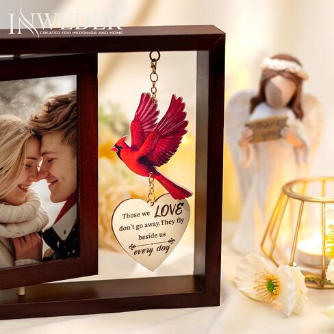 Sympathy Gifts for Loss of Loved One: Double 4x6 Photos, Cardinal Memorial Picture Frame for Mother, Remembrance Gift in Loving Memory with Touching Text in Saudi Arabia