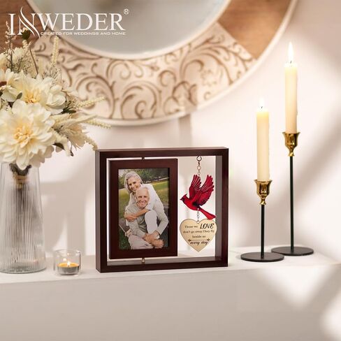 Sympathy Gifts for Loss of Loved One: Double 4x6 Photos, Cardinal Memorial Picture Frame for Mother, Remembrance Gift in Loving Memory with Touching Text in Saudi Arabia