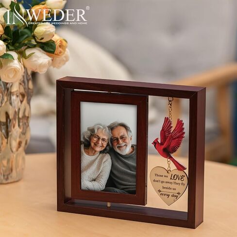 Sympathy Gifts for Loss of Loved One: Double 4x6 Photos, Cardinal Memorial Picture Frame for Mother, Remembrance Gift in Loving Memory with Touching Text in Saudi Arabia